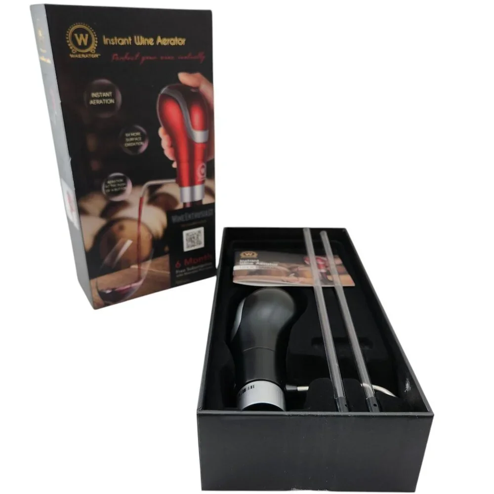 Instant 1-Button Electric Aeration and Decanter Wine Pourers, Portable, Black